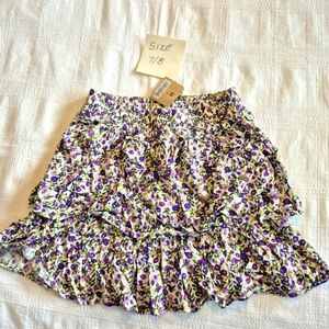 Crazy 8 girls size 7/8 or Medium 2 tiered 100% Rayon skirt, elastic waist NWT